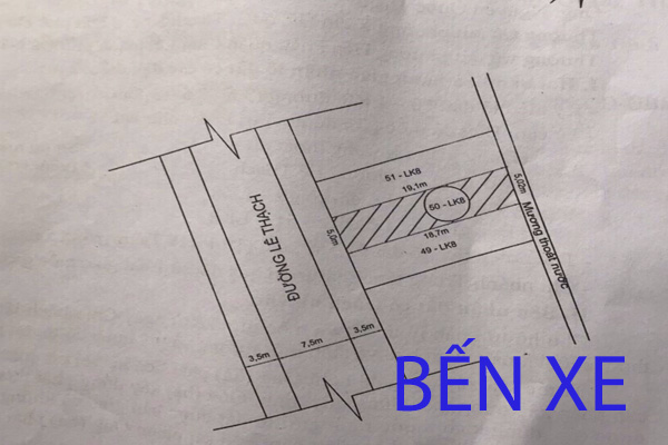 Đất Bến Xe - Lê Thạch đường 7m5, hướng Tây Nam